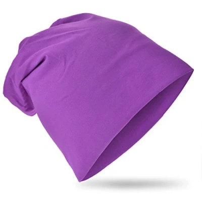 Abbildung von Miobo Kinder Slouch Beanie Mütze,Baumwolle,Unifarbe Orchidee L