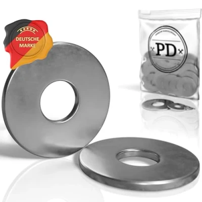 Abbildung von PD® große Unterlegscheiben M6 (DIN 9021 / ISO 7093) Hochwertige A2 V2A Edelstahl Karosseriescheiben Rostfreie Edelstahlscheiben Beilagscheiben mit großem Außendurchmesser 25 Stück