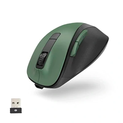 Abbildung von Hama ergonomische Maus (Funkmaus, 6 Tasten, 2,4GHz, BlueWave, 800/1200/1600dpi, optische kabellos, wireless, ergonomisch, Computermaus, für Laptop/PC, Akku, Rechtshänder) waldgrün