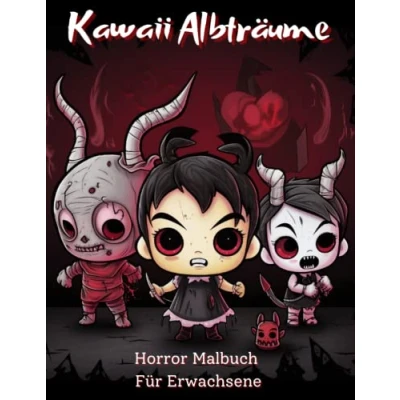 Abbildung von Kawaii Albträume Horror Malbuch Für Erwachsene: Gruselige Chibi Illustrationen zum Ausmalen