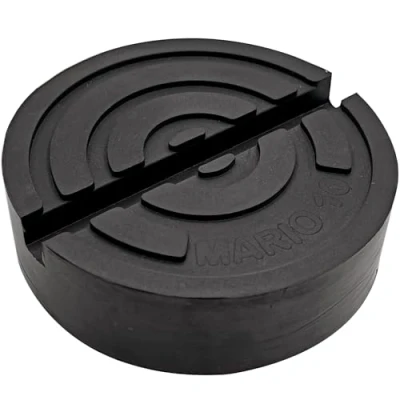 Abbildung von Mario10 Universeller runder Wagenheber Ständer für hydraulischen Wagenheber, Gummi Schlitz Rahmenschienenschutz, Quetschschweißschutz, 105 x 30 mm. Gummiauflage hergestellt in der EU