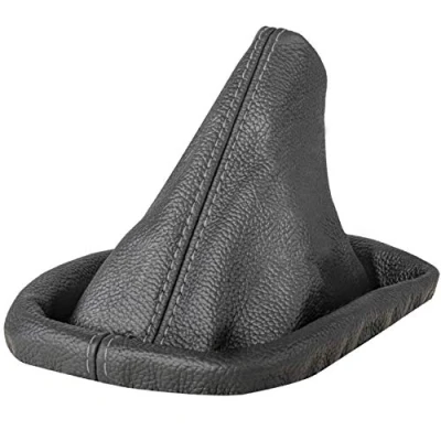Abbildung von L &amp; P Car Design Schaltsack Schaltmanschette kompatibel mit BMW 3er e30 e36 5er e34 100% Echtleder Leder (Naht grau)