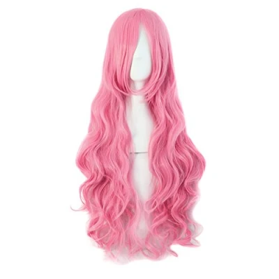 Abbildung von MapofBeauty 32&quot; Langes Haar Spirale lockige Cosplay Kostüm Perücke (hellrosa)