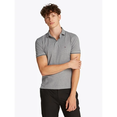Abbildung von Tommy Hilfiger Tipped SLIM FIT Seasonal Poloshirt, Herren, Größe: XXL, Medium grey