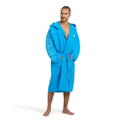 Abbildung von arena Zeal Plus Bademantel aus Mikrofaser für Damen und Herren, mit Kapuze Taschen, Schnelltrocknender Unisex Bademantel, Angenehm Leicht
