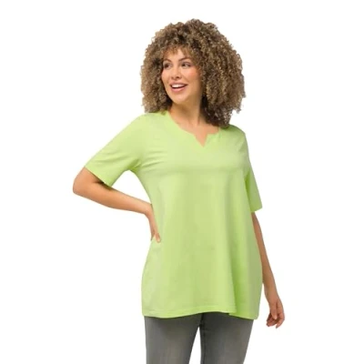 Abbildung von Ulla Popken Halbarm Tshirt basic, Damen, Größe: 42/44, Lime green