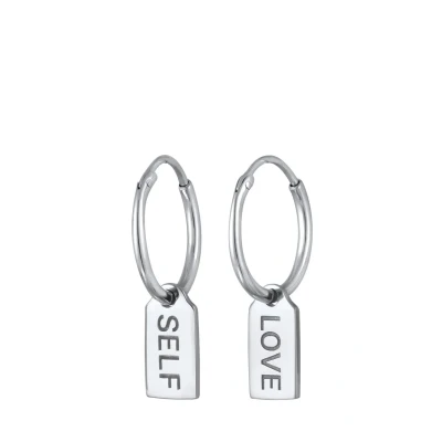 Abbildung von Elli Wording LOVE SELF Ohrringe, Damen, Größe: One Size, Silber