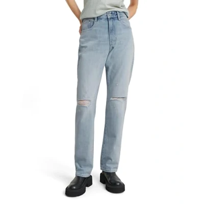 Abbildung von G Star Viktoria HIGH Jeans Straight Leg, Damen, Größe: 26x30, Sun faded ripped mirage blue