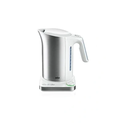 Abbildung von Braun Wasserkocher WK 5115 WH IDCollection Teekocher mit Schnellkochsystem &amp; Warmhaltefunktion, 5 Temperaturstufen ideal für Tee, 1,7 L Füllmenge, 3000 Watt, Weiß/Edelstahl