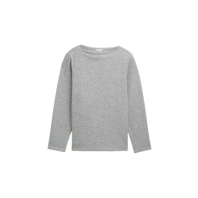 Abbildung von TOM Tailor PLUS MIT Knopfdetails Strickpullover, Damen, Größe: 46, Medium silver grey melange