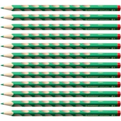 Abbildung von Ergonomischer Buntstift für Rechtshänder STABILO EASYcolors 12er Pack deckgrün opaque