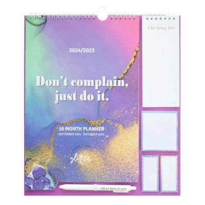 Abbildung von Grupo Erik Kalender 2024 2025 Glitter Wandkalender Familienplaner Monatsplaner für 16 Monate Offizielles Lizenzprodukt