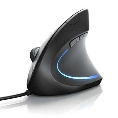 Abbildung von Titanwolf Vertikale Ergonomische Optische Maus, Vorbeugung Gegen Mausarm/Tennisarm (RSI Syndrom), 1000/1600 DPI, kompatibel mit Windows und Mac