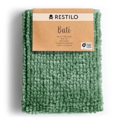 Abbildung von RESTILO Badematte 50x70 cm Badvorleger Badteppich rutschfest Bati Grün