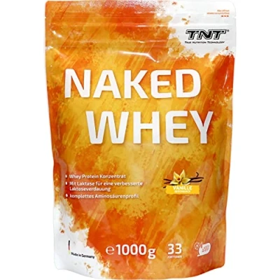 Abbildung von TNT Naked Whey Protein Pulver (1kg) Eiweißpulver mit Laktase für Shake, Backen &amp; Kochen Tolle Löslichkeit leckerer Geschmack (Vanilla)