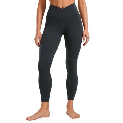 Abbildung von CRZ Yoga Damen Butterluxe Cross Waist Workout Leggings V High Waisted Bauchkontrolle Gym 64cm Melanit 40