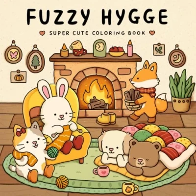Abbildung von Fuzzy Hygge: Cute and Cozy Coloring Book for Adults &amp; Teens Featuring Adorable Animals Characters Stress Relief (Fuzzy Friends Coloring, Band 2)