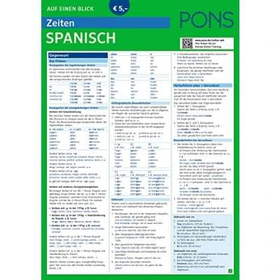 Abbildung von PONS Zeiten Auf einen Blick Spanisch (PONS Blick)