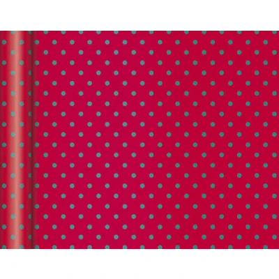 Abbildung von Clairefontaine 223885C Rolle Geschenkpapier Tiny rolls Kraft mit Punkten (5 m x 0,35m, innovative Breite, einfach zum Transportieren, 70g, Blauer Engel) 1 Rolle, rot/grün