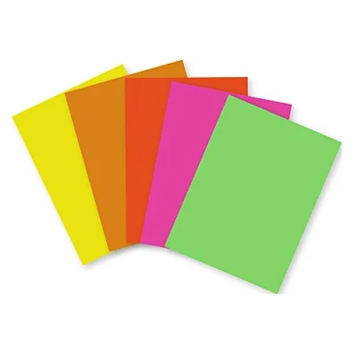 Abbildung von Clairefontaine 93922C Packung mit 100 Bögen Plakatpapier, DIN A3, Neonfarben sortiert