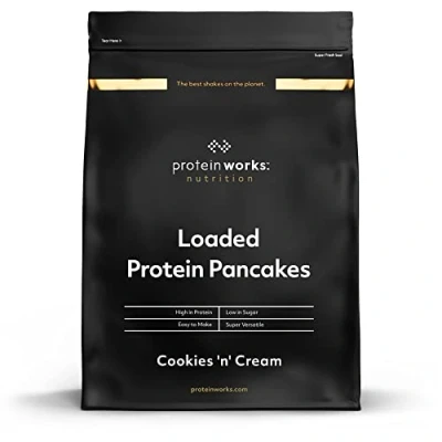 Abbildung von Protein Works Loaded Pfannkuchen Premium Mischung Eiweiß Pancakes 16 Servings Cookies &#039;n&#039; Cream 1kg