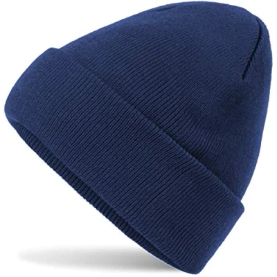 Abbildung von HatStar Wintermütze Damen Beanie Mütze Herren Feinstrick für Frauen Männer Unisex Cuffed Hats Weich &amp; Warm (Navy)