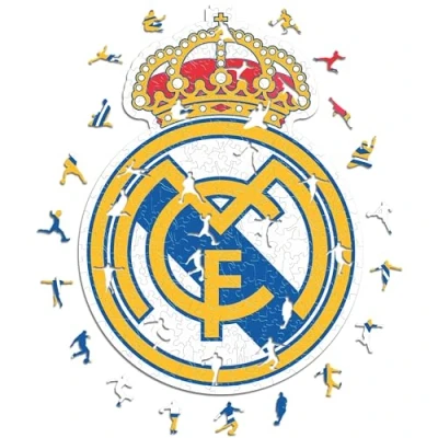 Abbildung von Iconic Puzzles, Real Madrid Logo, offizielles Produkt, Holzpuzzle für Erwachsene und Kinder, 100% nachhaltiges Holz, S, 150 Stück