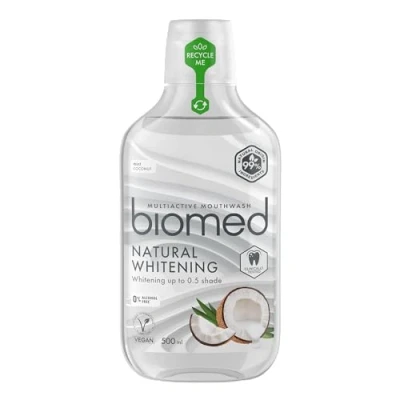 Abbildung von BIOMED Superwhite aufhellende Mundspülung gegen Mundgeruch fluoridfreies und 99% natürliches Mundwasser in einer 500ml Packung