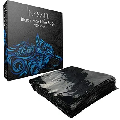 Abbildung von Inksafe Einweg Tattoo Maschine Tasche Plastik Zubehör 250 Stück (Schwarz)