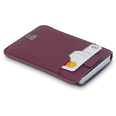 Abbildung von TRAVANDO Slim Portemonnaie Dallas bis zu 12 Karten TÜV geprüft RFID Schutz Kleiner Geldbeutel Kartenetui Kreditkartenetui Zugband Geschenk für Männer Designed in Germany (Rot)
