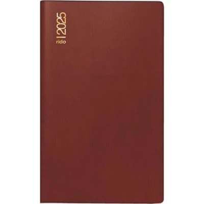 Abbildung von rido/idé Taschenkalender Modell M Planer (2025), 2 Seiten = 1 Monat, A6, 32 Seiten, Kunststoff Einband, bordeaux