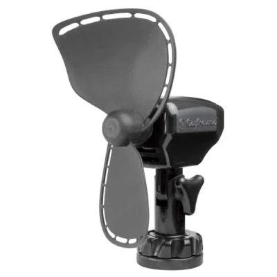 Abbildung von SEEKR by Caframo Ultimate™ 12 Volt Ventilator mit 2 Geschwindigkeiten, Zusatzstecker, Schwarz, Hergestellt in Kanada.