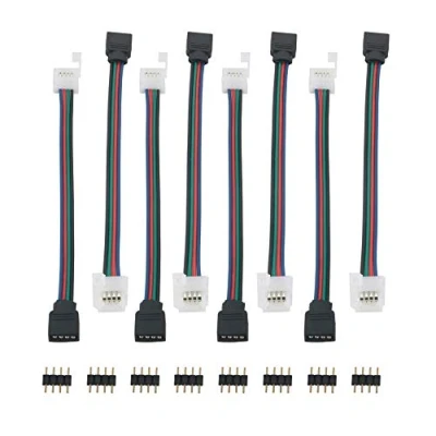 Abbildung von GTIWUNG LED Lichtstreifen Schnellverbinder Streifen Flexibel Verbindungskabel Stripe Verbinder 4 polig, 10mm Band Licht Eckverbinder