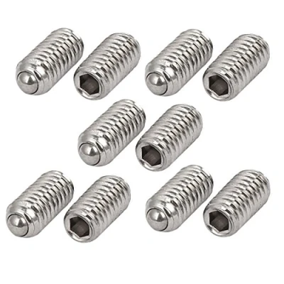 Abbildung von sourcingmap® 10stk M4x8mm 304Edelstahl Sechskant Madenschraube Set Schraube Feder Kugel de