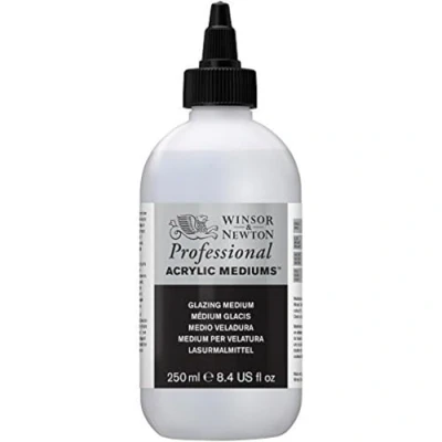 Abbildung von Winsor &amp; Newton 3040934 Lasur Malmittel, verleiht maximalen Glanz, Tranparenz für Acrylfarben 250ml Flasche