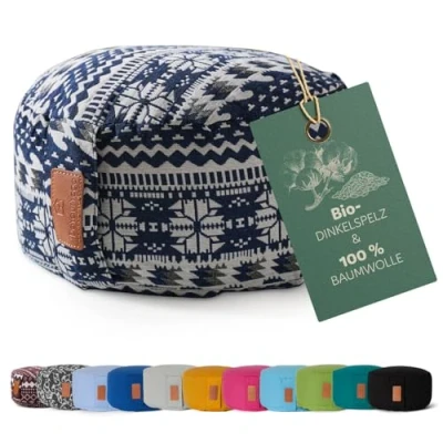 Abbildung von #DoYourYoga rundes Yogabolster waschbarer Bezug, Bio Dinkelspelz (KBA) Füllung, 30 x 15 cm, Yoga Kissen für Yin &amp; Meditation Style (1)