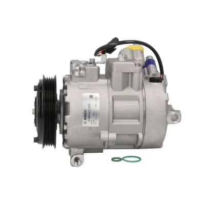 Abbildung von BOSCH 1 986 AD1 339 Kompressor 12V PAG 46 R134a mit Montageanleitung, Dichtring BMW: 5 Touring, Saloon, 7