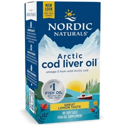 Abbildung von Nordic Naturals, Arctic Cod Liver Oil, 750mg Omega 3 aus Lebertran, mit EPA und DHA, Zitronengeschmack, 90 Weichkapseln, Laborgeprüft, Sojafrei, Glutenfrei, Ohne Gentechnik