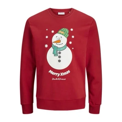 Abbildung von JACK&amp;JONES Herren Jjxmas Jolly Sweat Crew Neck Sweatshirt, Scarlet Sage, M