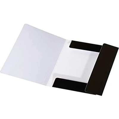 Abbildung von Original Falken Sammelmappe LongLife. Aus extra starkem Karton mit 3 Klappen und Gummiband für DIN A3 schwarz Aufbewahrung Mappe Zeichenmappe ideal Büro Schule