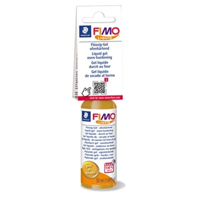 Abbildung von Staedtler 8050 11 ST FIMO Liquid Gel, ofenhärtendes fließfähige Konsistenz, in Kunststoff Flasche mit 50 ml, Farbe gold,