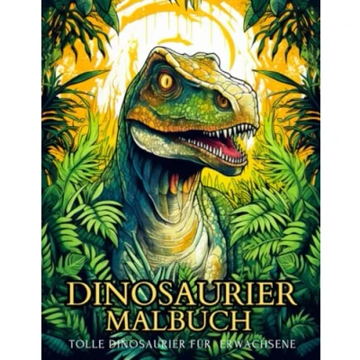 Abbildung von Dinosaurier Malbuch für Erwachsene: Muster Prähistorische Kreaturen Zum Ausmalen