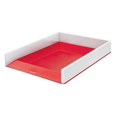Abbildung von Leitz WOW A4 Briefablage, Briefablage in Premium Qualität, Stapelbares Ablagefach als Schreibtisch Organizer, Ideal für Büro, Home Office &amp; Schule, Rot, 53611026