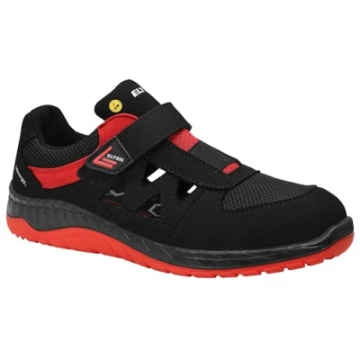 Abbildung von ELTEN Sicherheitsschuhe LONNY red Easy ESD S1P, Herren, Textil, Stahlkappe, leicht, sportlich, Schwarz/Rot, Größe: 45