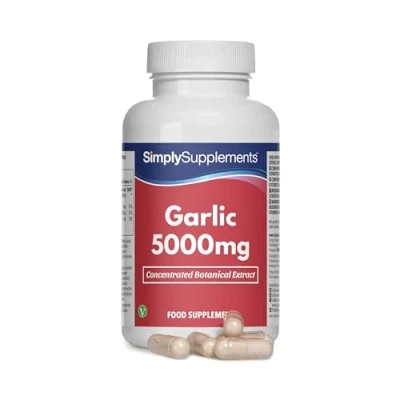 Abbildung von Knoblauch 5000mg 120 Kapseln Geeignet für Veganer Versorgung bis zu 4 Monaten SimplySupplements