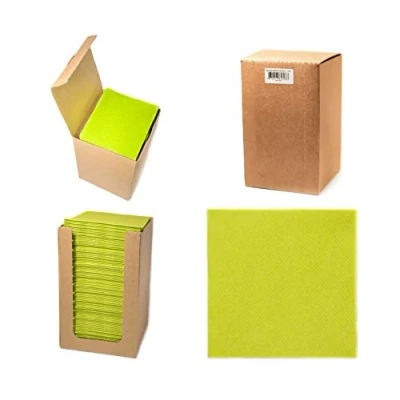 Abbildung von Alvotex CHIC Airlaid 100 Coctailservietten, 1/4 Falten Stoffähnlich, Hochwertige Einwegserviette, Kiwi, 20x20 cm