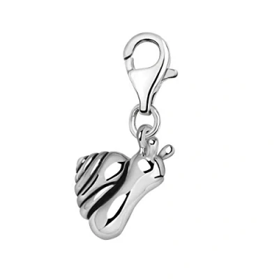 Abbildung von Quiges Charms Anhänger 3D Schnecke Versilbert Damen Schmuck für Bettelarmband