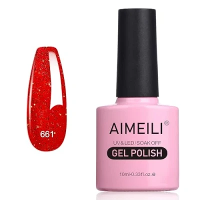 Abbildung von AIMEILI Glitzer Gel Nagellack UV LED Soak Off Mit Glitzerpartikel Sparkle Nail Polish Luminous 10ml 661
