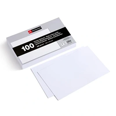 Abbildung von Miquelrius Karteikarten, 100 glatte Notizkarten, Lernkarten, 200 g/m² Offset Kartenpapier, Größe 125 x mm