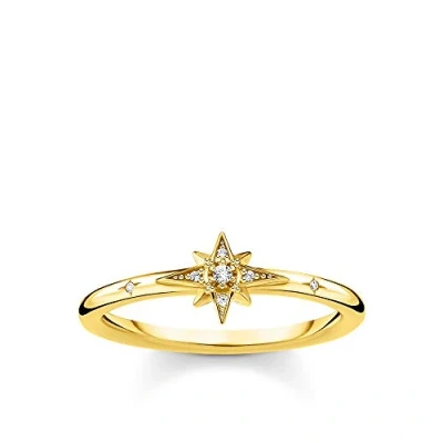 Abbildung von THOMAS SABO Ring Stern mit Steinen gold vergoldetes Silber TR2317 414 14 52